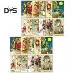 12/24 tk Head uut aastat &otilde;nnitluskaardid Retroillustratsioonid Kuldse fooliumi aktsendiga p&uuml;hadekaardid perele ja s&otilde;pradele 2 Sets