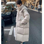 Naiste 3XL paksendatud puuvillane mantel talvemoe hooaja lahtine pikk p&otilde;lvedeni puuvillane mantel jakk kapuutsiga leivamantel tuulejope XXL