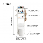 Vannitoa hoiustamine P&otilde;randal seisev riiul Tualeti hoiuriiul 1/2/3 korruseline Libisemiskindel P&otilde;rand Tualett Valamu Pesumasin PP white valge