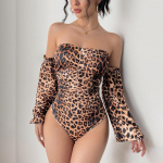 Naiste Leopard Sexy Slim Jumpsuit Vintage Leopard Sweet Spice Style Jumpsuit S pruun/kohv