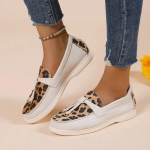 Naiste Leopard Splicing Tossud Lamedad vabaajajalatsid Br&auml;ndi Slip on Loafers Vulkaniseeritud jalan&otilde;ud K&otilde;ndimiskingad Chaussure Femme 36 beež