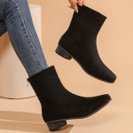 Poolsaapad Talv Naiste Kingad Terava Ninaga Retro Keskmise Kontsaga Suede Kingad 2025 Trend Disainer Klassikaline Gooti Talvised Naiste Saapad 35