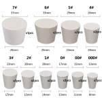 23 suurust White Solids Kummist kork Push-In Tihenduskork Laboratory Kummikork Toru Tank veinipudel Koonusava auguga punn white
