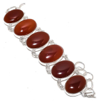 Carnelian Gemstone Handmade 925 Sterling Silver Bracelet7-8 r8k38