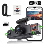 Uus 1080P 3-kanaliline armatuurkaamera videosalvesti, kolme objektiiviga eesmine tagumine vasak autokaamera koos tahavaate-DVR-i musta kasti autotarvikutega 3Ch DVR 0G