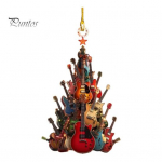 1/2 tk kitarri j&otilde;ulupuu kaunistused akr&uuml;&uuml;list ripatsid koos kaelapaelaga, mida on lihtne riputada kitarri muusikariistade kaunistustega 1pc