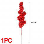 10/1 tk Kunstlikud punased marjad lilled oksad v&otilde;ltsitud taime tolmukimp Kodu j&otilde;ulude uusaasta peolaua kaunistamise tarvikud