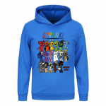 Laste 3D kapuutsiga Sprunki pullover Laste kampsun 140cm sinine