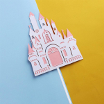 1pcs Boy and Girl Birthday Theme Gold Silver Pink Blue Double layered Princess Castle Windmill Balloon Cake Decoration Plugin kuldne