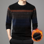 Meeste v&auml;rviplokikollektsiooni mustriga fliisist silmkoeline pullover, vintage stiilis pikkade varrukatega kaelusega soe kampsun s&uuml;gistalveks M sinine