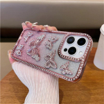 iPhone 16 Pro Max Luksusliku v&auml;lguga Glitter Butterfly Plating Frame telefoni&uuml;mbris iPhone 11 12 13 14 15 Plus 16 Pro Rhinestone kate jaoks iPhone 14 Pro Max