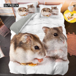 3D Hamstri Tekikott King Queen Suurus Armas Merisiga Voodipesukomplekt Lastele Teismelistele T&auml;iskasvanutele Pere Lemmikloom Loom 2/3tk Tekikott EU single(135x200cm)