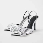 TRAF Naiste L&auml;bipaistvad P&auml;rliga K&otilde;rged Kontsad 2024 S&uuml;gis Elegantne Terava Ninaga Kontsaga Slingback Kingad Naiste Pulma Stiletto Kingad 36