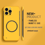 &Uuml;li&otilde;huke raamita k&otilde;va PC magnetiline telefoni&uuml;mbris Magsafe iPhone 15 14 13 12 11 Pro Max Plus 15Pro 14Pro jaoks Matt Mac Safe Kate for iPhone 11 Pro kollane