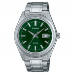 Casio Standardne analoog roostevabast terasest roheline sihverplaadiga kvartsist meeste k&auml;ekell MTP-B180D-3AV roheline