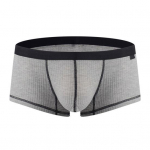 Meeste bokserid, keskmise v&ouml;&ouml;kohaga U-kumerad soonikkoes l&uuml;hikesed p&uuml;ksid, hingavad elastsed mugavad alusp&uuml;ksid M hall