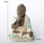 Meditatsioonibudda kuju Aiakaunistus Zen Buda skulptuur Kodukaunistus aeda, hoovi, kunsti, laua, veranda, terrassi, &otilde;ue jaoks gray