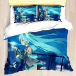 Hatsune Miku Anime 100% pol&uuml;ester voodipesukomplekt tekikottide komplekt tr&uuml;kitud koomiks kodukujundus AU Single(140x210cm)