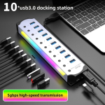 10-pordiline RGB USB 3.0 hub splitter ja ekstender 10-port (true 3.0) hub