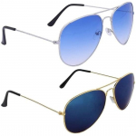 Dervin Meeste ja Naiste Aviator P&auml;ikeseprillide Kombo Sinine Raam - 2 tk pakis