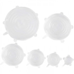 Couvercle Silicone Alimentaire, SenPuSi 6Pcs R&eacute;utilisable Couvercles, Couvercles Extensible en Silicone Hangable Cuisine 177