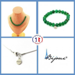 Pierres et Min&eacute;raux. Parure bijoux Bracelet Collier 20 Perles Agate verte 8 mm. Chaine en Taille personnalisable.