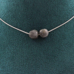 Pierres et Min&eacute;raux. Collier 2 perles Labradorite de Finlande. Chaine en acier inoxydable Collier femmes, hommes. Taille personnali