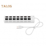 Kompaktne 7 pordiga USB 2.0 adapteri jaotur universaalne laialdaselt &uuml;hilduv LED kiire sisse-/v&auml;ljal&uuml;litamise USB splitteri dokk