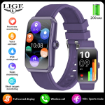 LIGE uus nutikell Bluetooth-k&otilde;ne meeste nutikell v&auml;lispordiks fitnessiks veekindel nutikas k&auml;ev&otilde;ru naiste nutikell silicone strap lilla