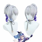 Piaoyi Silver Wolf Cosplay parukas: Gradient sinine segatud hobusesaba esilet&otilde;stetud simuleeritud peanahaga