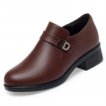 Kevadine s&uuml;gava suuga plokk-kontsaga naiste kingad Mugavus Mood Hingav &Uuml;mar nina Pehme nahk Pehme tald Kontor Mustad kingad 36