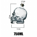 100&ndash;750 ml Creative Glass Skull Head Cup Viina-Shot viski veini joogipudel karahvin Joogin&otilde;ud baari t&ouml;&ouml;riistad Halloweeni kingitused As shown