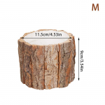 Vaiguimitatsiooniga puidust lillepott, vintage &uuml;marlaud, dekoratiivse stiiliga lillepott, v&otilde;ltspuukoore sukulentide loominguline konteiner M