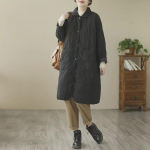 2024 Talvine Retro Teemant-tepitud Puuvillajakk &ndash; Stiilne ja Soe 4XL must