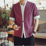Hanfu s&auml;rk kleit meeste Jaapani kimono r&uuml;&uuml; Haori pluus Hiina stiilis kraana tikitud Tang &uuml;likond vabaaja kardigan t&auml;navar&otilde;ivad mantel M veinipunane v&auml;rv