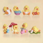 of Small Duck Figures for Plant Pot Decoration valge