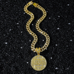 Kettat&auml;hega Kuuba keti ripats, hiphopi loomingulise isiksuse ketasripats kaelakee