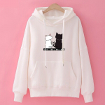 T&auml;navar&otilde;ivad Pusad Naiste Pusad S&uuml;gis pikkade varrukatega Pusad Harajuku Hoodie Armas kassimustriga dressipluus naistele S valge