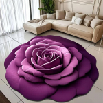 Elutuba Kodu 3D P&otilde;randamatt Lilleline P&otilde;randamatt Kristallveluur Vaip &Uuml;mmargune Kodu Lillematt diameter 200cm tumelilla v&auml;rv