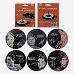 Retro tassialus 6 tk libisemiskindel vin&uuml;&uuml;lplaadi alustass muusika joogihoidja kruusilaud kuumakindel libisemiskindel ROCKABILLY Rock 6pcs set 17.5cm