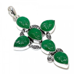 Emerald(Simulated) Gemstone Handmade 925 Sterling Silver Pendant 3.35 s2f70