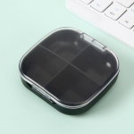 Portable 4-Grid Moisture-Proof Mini Pill Storage Box for Travel 7.5*7*2 cm lilla