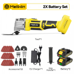 MELLWIN Harjadeta Ostsilleeriv Multifunktsionaalne T&ouml;&ouml;riist Renovaator Elektriline Saag Trimmer L&otilde;ikav puidut&ouml;&ouml;tlemismasin 21V 18V Aku jaoks 2Battery Set A
