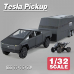M&otilde;&otilde;tkava 1/32 Tesla Cybertruck Pikapi Haagis Matkaauto Metallisulamist M&auml;nguasjad Autode Mudel Valatud Maastikus&otilde;iduk Kingitus Poistele Lastele Kogumiseks must