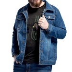 Meeste suur suurus 7XL 8XL Sinine teksajakk Kevadine lahtine suur krae Vabaajajakk XL sinine