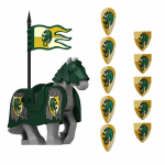 MOC Keskaja Punane L&otilde;vi Must Kotkas Loss S&otilde;dur R&uuml;&uuml;tel Hobuse Seljas Ehitusklots S&otilde;jav&auml;elane Figuur Vest Soomus Lipp M&auml;nguasi Kingitus B036