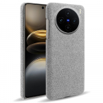 For vivo X100 5G Case Cloth Texture Anti-scratch Protective PC Phone Cover Light Grey