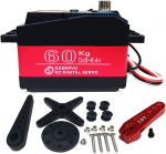 DS5160 Digitaalne servomootor 7.4V 60KG 18T sarvega &ndash; 180&deg; p&ouml;&ouml;rlemine &ndash; Robotite ja RC autode jaoks &ndash; Alumiinium punane