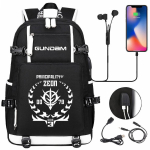 Uus Mobile Suit Gundam Tr&uuml;kitud Teismelise &Otilde;pilase Koolikott Meeste ja Naiste Vabaaja Suure Mahutavusega Reisi Seljakott 47cmX30cmX15cm black