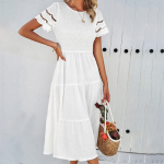 &Uuml;hev&auml;rvilised vabaaja lahtised pikad kleidid naistele suveks naiste A-l&otilde;ikeline midipikkusega kleit elegantne vintage naiste kleit XL